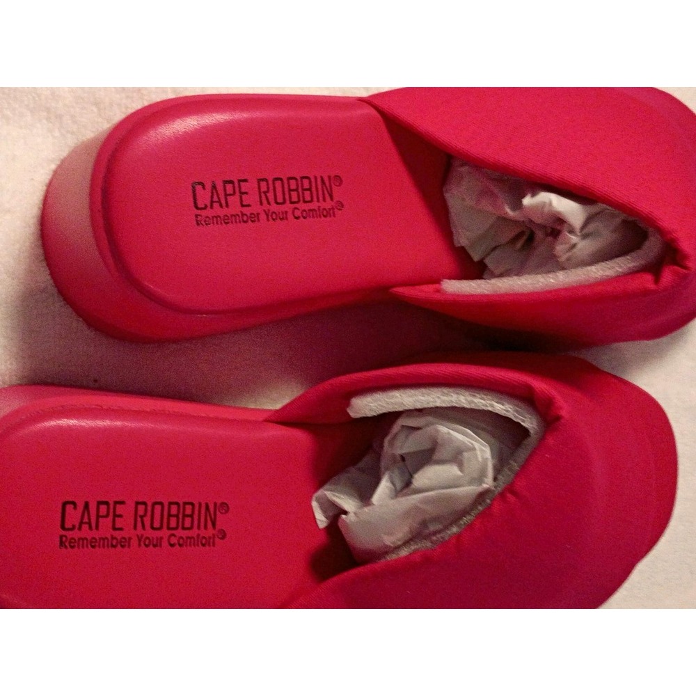 Cape Robbin Pink Slide Wedge Sandals Slip On Synthetic Upper Womens 10M